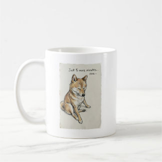 Mug "Juste 5 Minutes de Plus" Shiba Inu Endormi Art