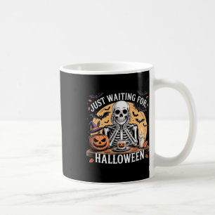 Mug Juste En Attente Du Café Squelette Halloween Éffra