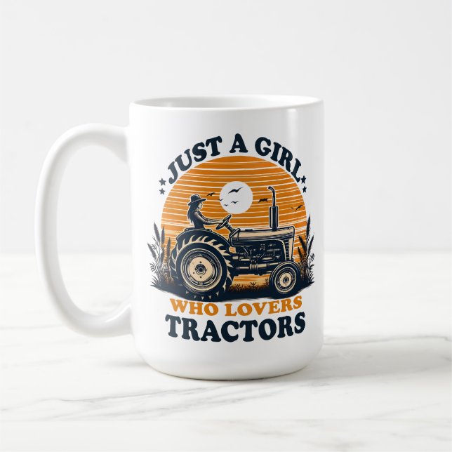 Mug Juste fille qui aime Tracteurs Tractor Lover Vinta (Gauche)