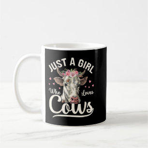 Mug Juste Fille qui aime vaches Moo Vintage fermier La