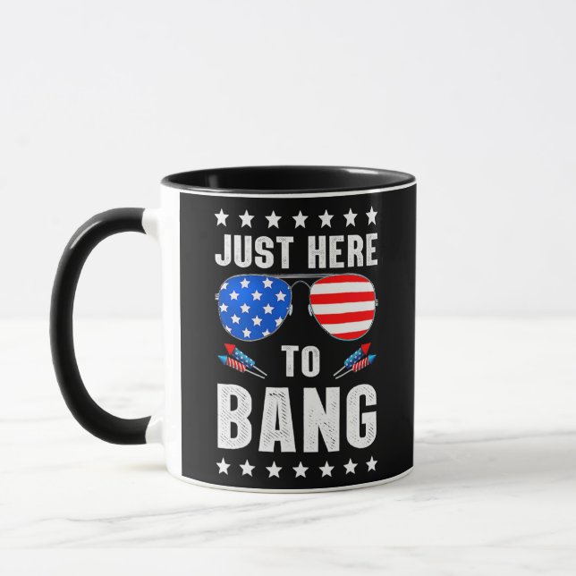 Mug Juste Ici Pour Banquer Les Lunettes De Drapeau US  (Gauche)