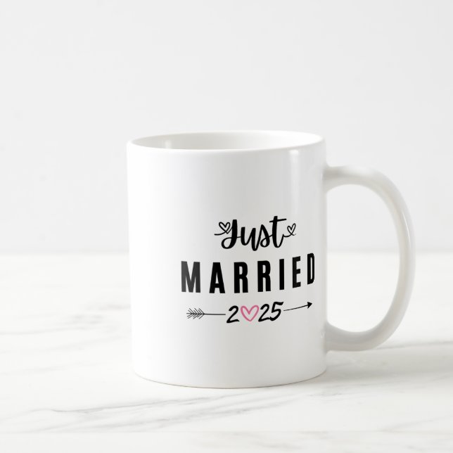 Mug Juste Marié Été 2025 Lune de Miel Mariage Couples  (Droite)