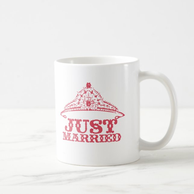 Mug Juste marié Princesse mariée Tiara Mariages (Droite)