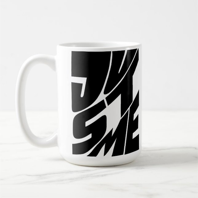 Mug Juste Moi Typographie Blanche Et Noire Design (Gauche)