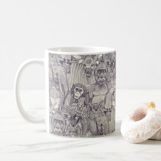 Mug juste perle de mûre d'animaux de la jungle africai (Avec donut)