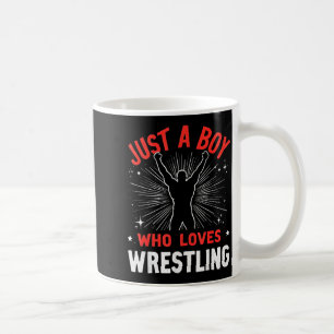 Mug Juste un garçon qui aime la lutte, garçon lutteur 