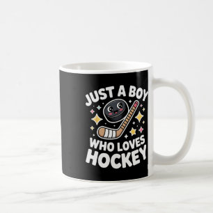 Mug Juste un garçon qui aime les enfants de hockey Cut
