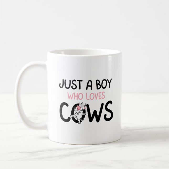 Mug Juste un garçon qui aime vaches mignonne ferme de  (Gauche)