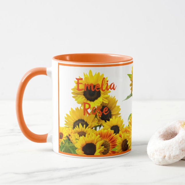 Mug Juste un Sunshine Fleur sauvage Sunflower Personna (Avec donut)