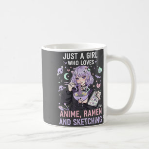 Mug Juste Une Fille Qui Aime Anime Ramen Et Croquis Ma
