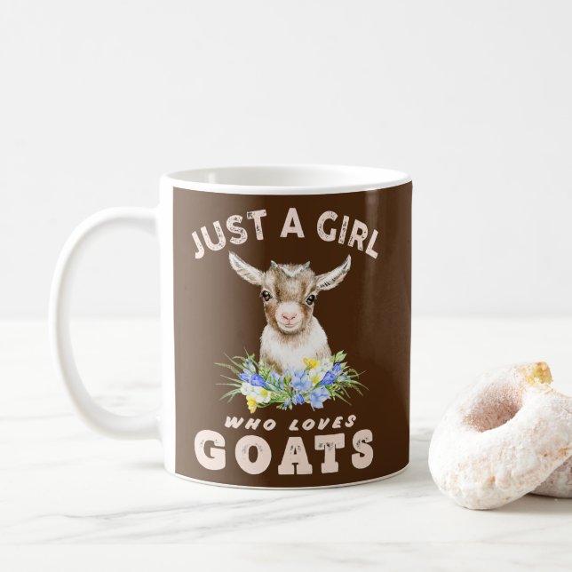 Mug Juste une fille qui aime chèvres mignonne aquarell (Avec donut)