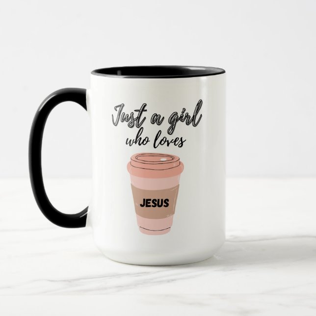 Mug Juste une fille qui aime Jésus Mug/Café/Tea Cup (Gauche)