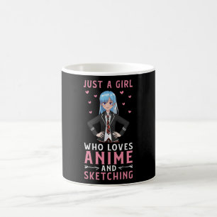 Mug Juste une fille qui aime l'Anime et l'esquisse
