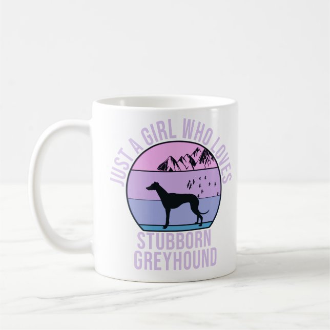 Mug Juste une fille qui aime le cadeau Greyhound têtu (Gauche)