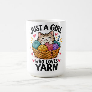 Mug Juste une fille qui aime le fil de laine Chaton mi
