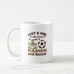 Mug Juste une fille qui aime le ramen et le football,