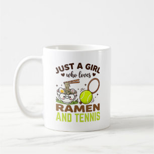 Mug Juste une fille qui aime le ramen et le tennis, le