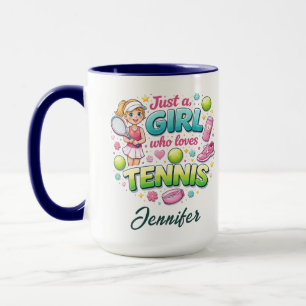 Mug Juste une fille qui aime le tennis Journee du Te