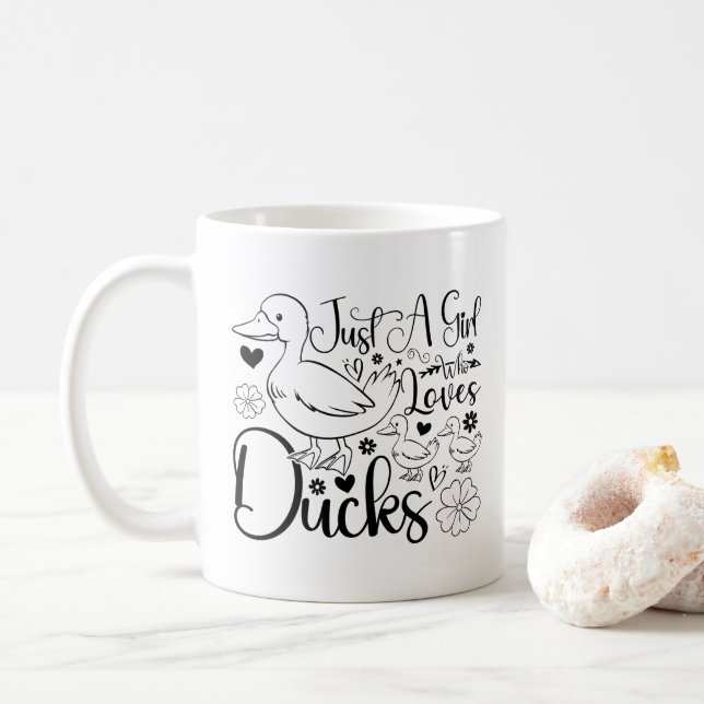 Mug Juste une fille qui aime les canards Mignons amate (Avec donut)