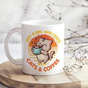 Mug "Juste une fille qui aime les chats et le café" Re