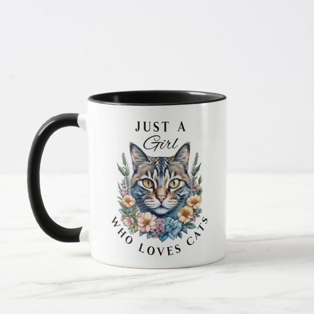 Mug Juste une fille qui aime les chats Personnalisé (Gauche)