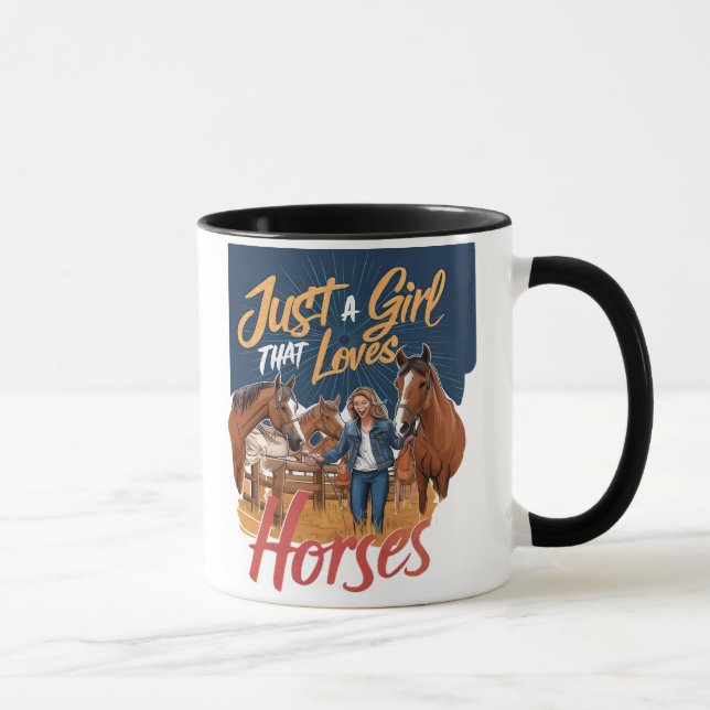 Mug Juste une fille qui aime les chevaux(1) (Droite)