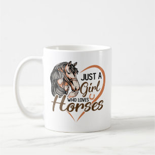 Mug Juste une fille qui aime les chevaux Coeur Cheval 