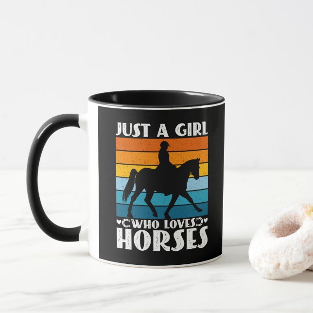 Mug Juste une fille qui aime les chevaux drôle proprié (Avec donut)
