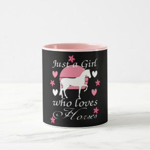 Mug Juste une fille qui aime les chevaux en rose