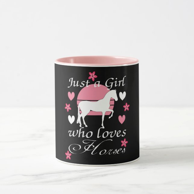 Mug Juste une fille qui aime les chevaux en rose  (Centre)