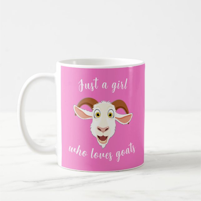 Mug Juste une fille qui aime les chèvres Drôle Cartoon (Gauche)