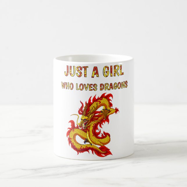 Mug Juste une fille qui aime les dragons, le design de (Centre)