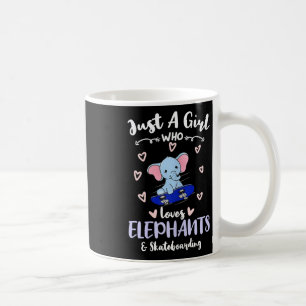 Mug Juste une fille qui aime les éléphants et le skate
