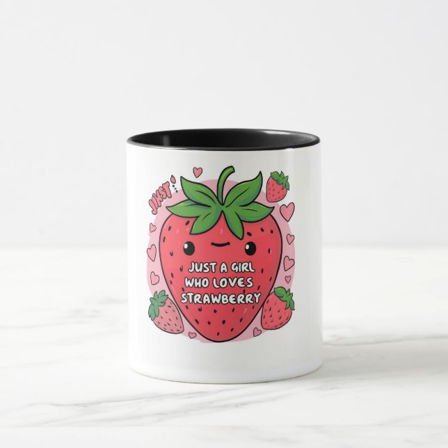 Mug "Juste une fille qui aime les fraises" (Centre)