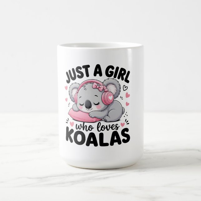 Mug Juste une fille qui aime les koalas Casque rose so (Centre)