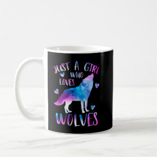 Mug Juste une fille qui aime les loups Aquarelle Loup 