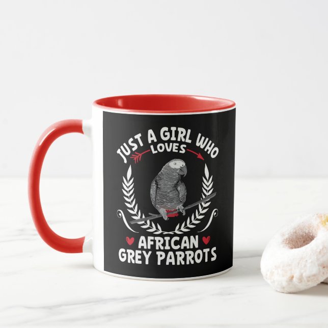 Mug Juste une fille qui aime les perroquets gris afric (Avec donut)