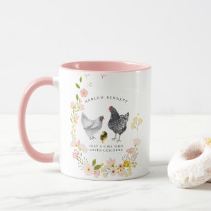 Mug Juste une fille qui aime les poules   Monogramme