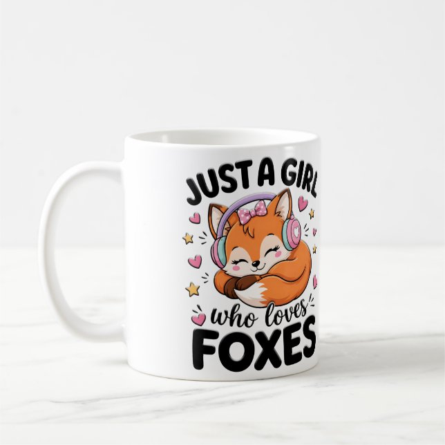 Mug Juste Une Fille Qui Aime Les Renards Citation Rose (Gauche)