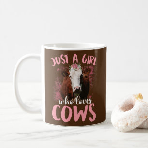 Mug Juste une fille qui aime les vaches drôle femmes f