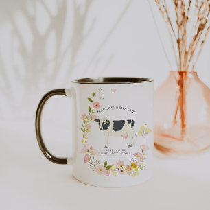 Mug Juste une fille qui aime les vaches   Monogramme