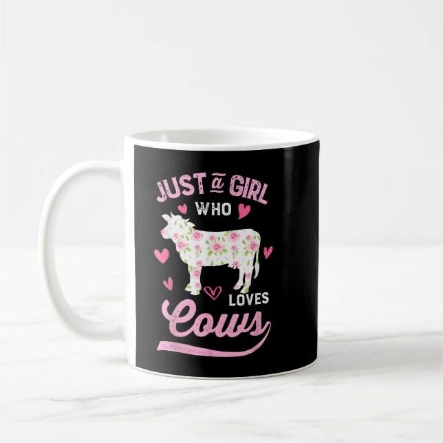 Mug Juste une fille qui aime les vaches Silhouette mig (Gauche)