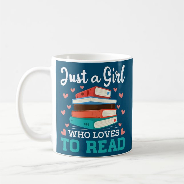 Mug Juste Une Fille Qui Aime Lire Mignonne Livre Worm  (Gauche)