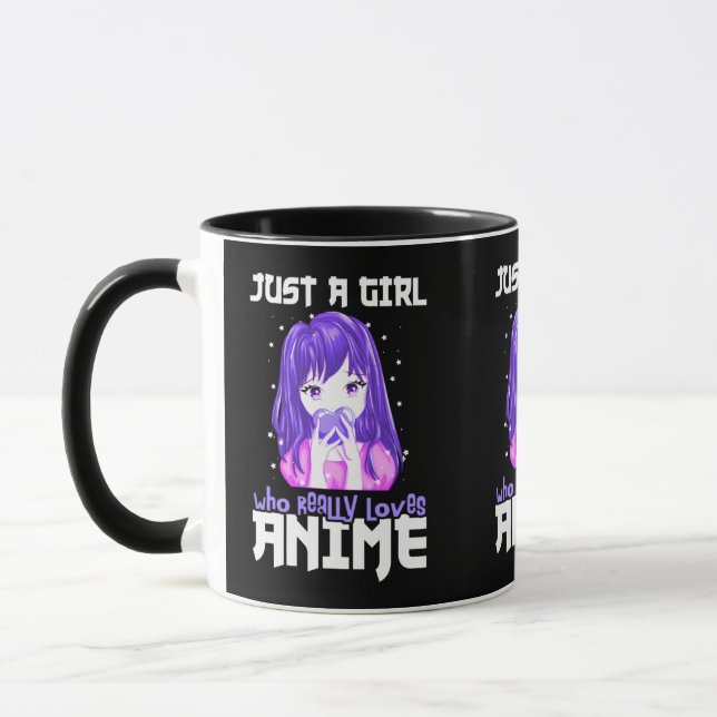 Mug Juste une fille qui aime vraiment l'Anime en viole (Gauche)