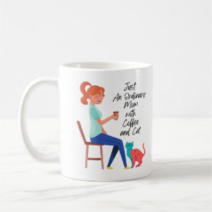 Mug Juste une maman ordinaire avec du café et du chat