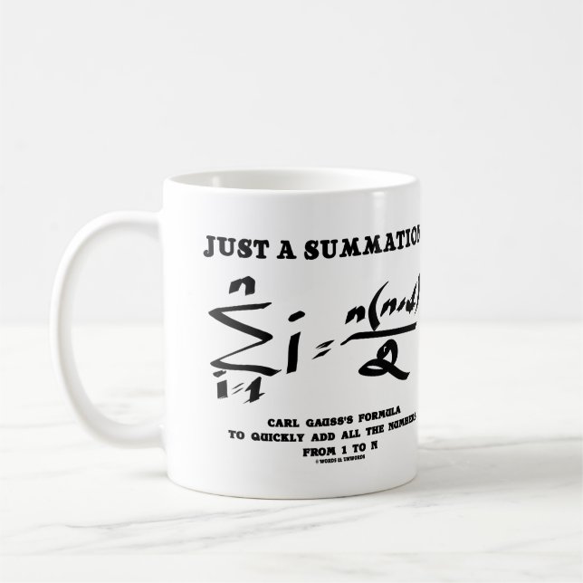 Mug Juste Une Synthèse Math Equation Carl Gauss Formul (Gauche)