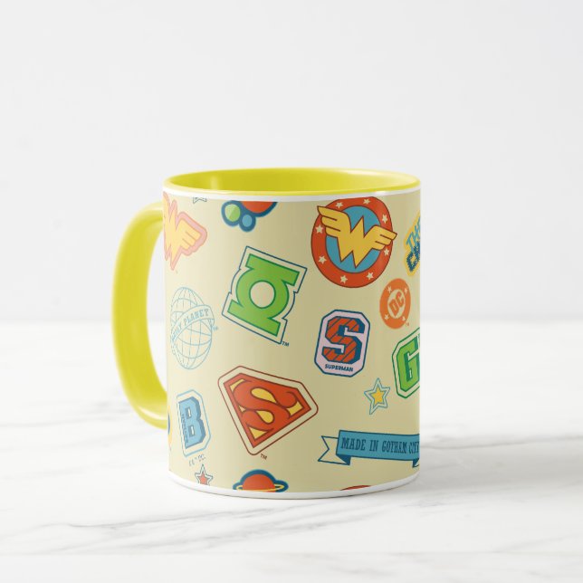 Mug Justice League Super Hero Badge Pattern (Devant gauche)