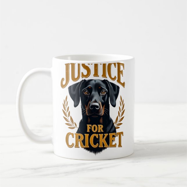 Mug Justice pour Cricket Typographie Mémorial de Chien (Gauche)
