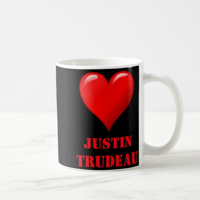 Mug Justin Trudeau Cute Red Heart Love Red White Cool  (Droite)