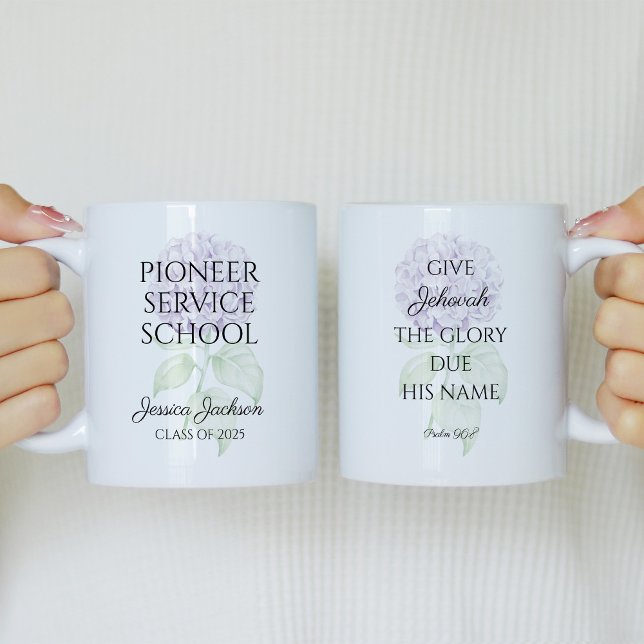 Mug JW 2025 Pioneer Service School avec le texte de l' (Créateur téléchargé)